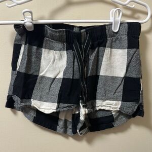 Old Navy Black and White Athletic Shorts with Bold Plaid Design